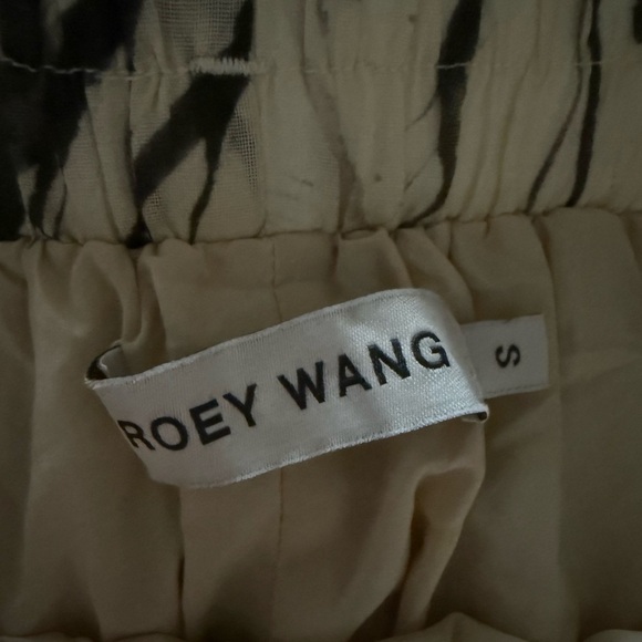 Roey Wang High Waisted Wide Leg Patterned 100% Linen Pants size S - Picture 9 of 10